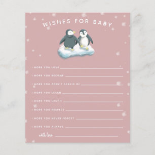 Winter Wonderland Penguins Pink Wishes for Baby
