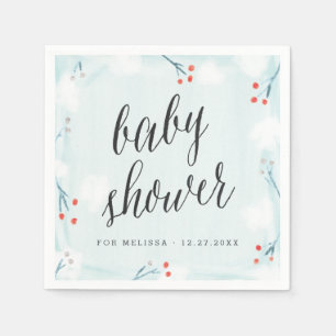 Winter Wonderland Personalised Baby Shower Napkin
