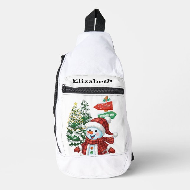 Winter Wonderland - Personalized Crossbody Bag (Front)