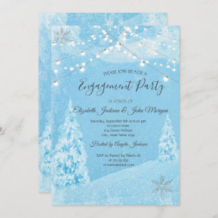 Winter Wonderland,Pine Tree Engagement  Invitation
