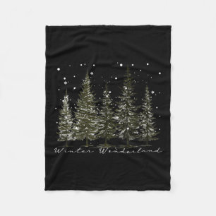 Winter Wonderland Pine Tree Nature Lover Hiking Ca Fleece Blanket