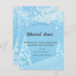 Winter Wonderland, Pine Tree Rehearsal Dinner Invitation