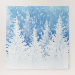 Winter Wonderland,Pine Trees,Forest Jigsaw Puzzle
