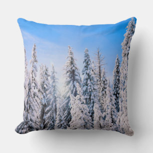 Winter Wonderland Pine Trees in Snow Cushion