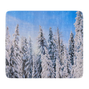 Winter Wonderland Pine Trees in Snow Cutting Board