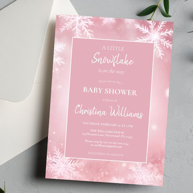 Winter Wonderland Pink Baby Shower Invitation (Creator Uploaded)