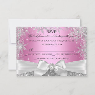 Winter Wonderland Pink Sweet 16 RSVP