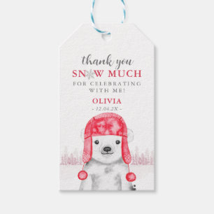 Winter Wonderland Polar Bea girl Favour thanks Gif Gift Tags