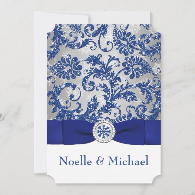 Winter Wonderland, PRINTED Buckle Invite - Blue #2 (Front)