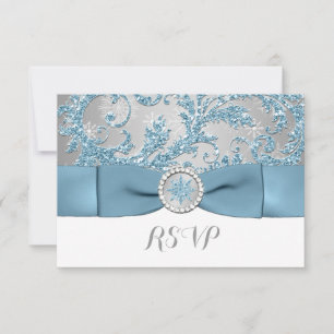 Winter Wonderland, PRINTED BUCKLE Wedding RSVP 3