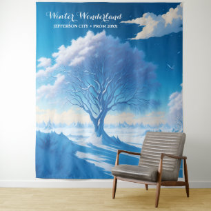 Winter Wonderland Prom Theme Backdrop Tapestry