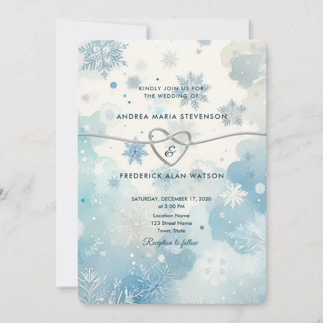 Winter Wonderland QR Wedding Invitation (Front)