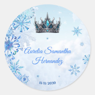 Winter Wonderland Quinceañera Calcamonia Classic Round Sticker