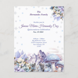 Winter Wonderland Quinceañera Invitation Postcard