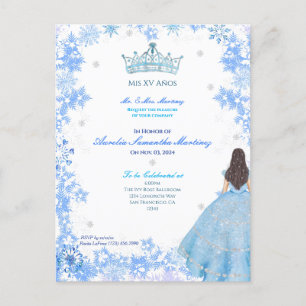 Winter Wonderland Quinceañera Invitation Postcard
