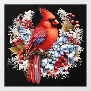 Winter Wonderland Red Cardinal Window Cling