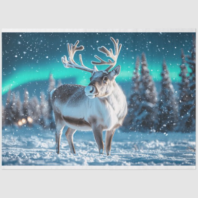 Winter Wonderland Reindeer Decoupage Tissue Paper (Front)