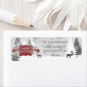 Winter Wonderland Return Address Labels - Red