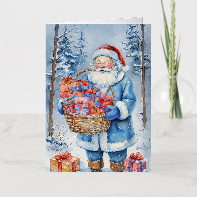 Winter Wonderland Santa Foil Greeting Card (Front)
