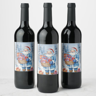 Winter Wonderland Santa Wine Label
