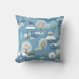Winter Wonderland: Scenic Pattern Cushion