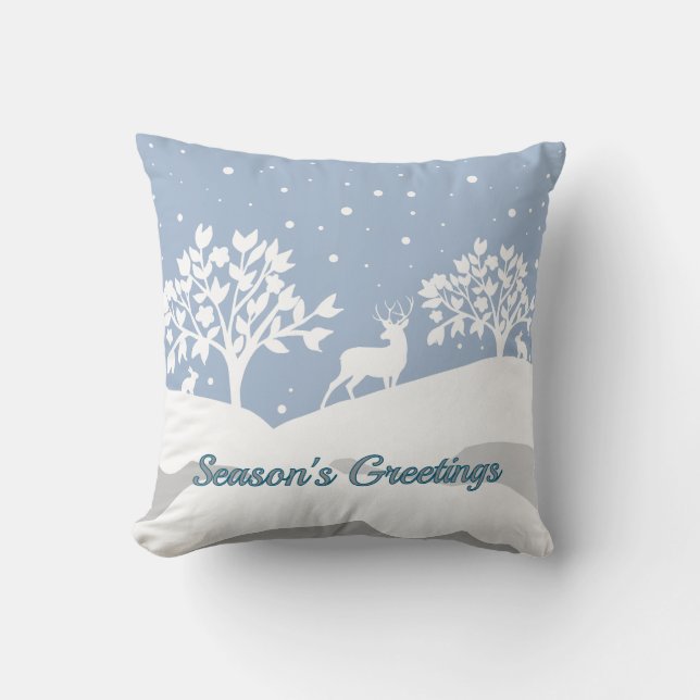 Winter Wonderland Season's Greetings Cushion (Front)