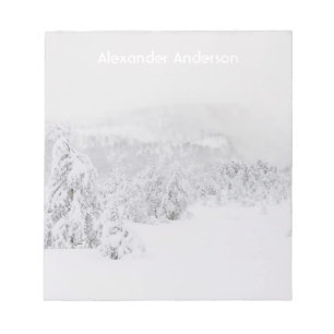 Winter wonderland serene landscape with fog notepad