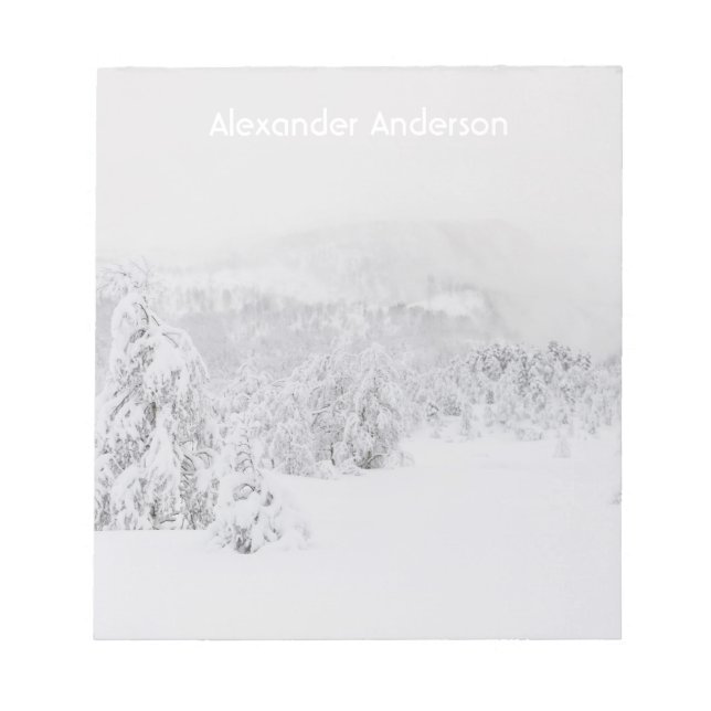 Winter wonderland serene landscape with fog notepad (Front)