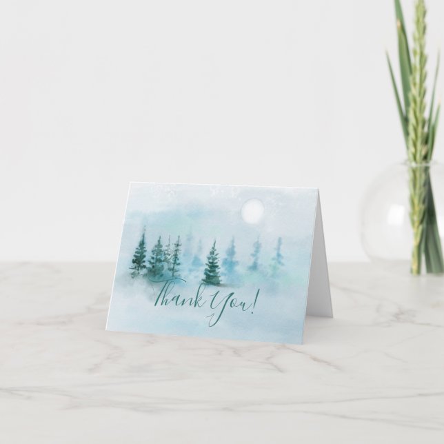 Winter Wonderland Shower Thank You Card (Front)