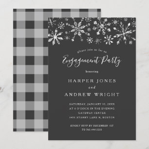 Winter Wonderland Silver Glitter Engagement Party Invitation