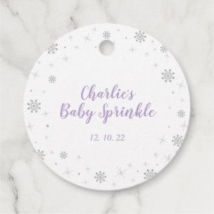 Winter Wonderland Silver Purple Girl Baby Sprinkle Favour Tags