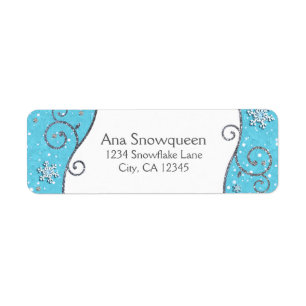 Winter Wonderland Silver Swirls Bright Blue