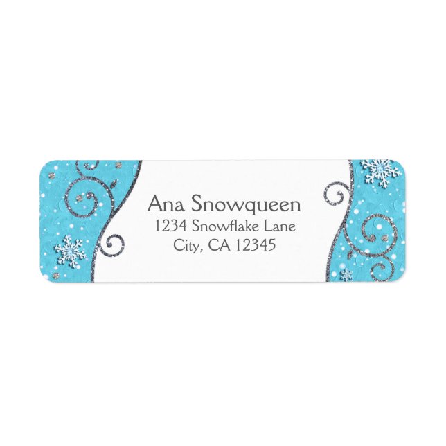 Winter Wonderland Silver Swirls Bright Blue (Front)