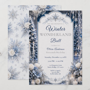 Winter Wonderland Sixteenth Ball Invitation
