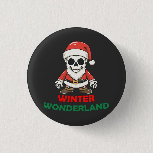 Winter wonderland Skull 3 Cm Round Badge (Front)