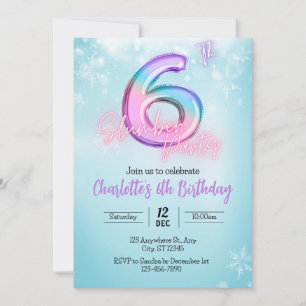 `winter Wonderland Slumber party Invitation