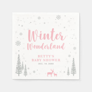Winter Wonderland Snow Baby Shower Paper Napkin