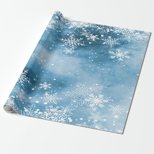 Winter Wonderland,Snow Blue Holiday Wrapping Paper | Zazzle.co.uk