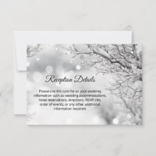 Winter Wonderland Snow Branch Wedding Details Card