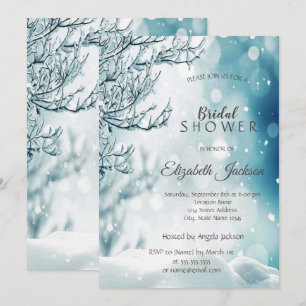 Winter Wonderland, Snow Bridal Shower Invitation