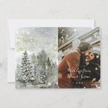 winter wonderland snow christmas photo card