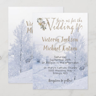 Winter Wonderland Snow covered landscape Wedding Invitation
