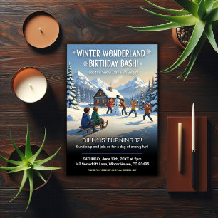 Winter Wonderland Snow Day Birthday Party Invitation