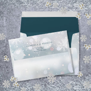 Winter Wonderland Snow Elegant Return Address Envelope