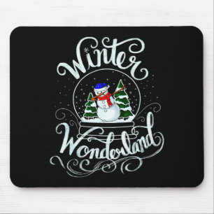 Winter Wonderland Snow Glob Xmas Dabbing Snowman S Mouse Mat