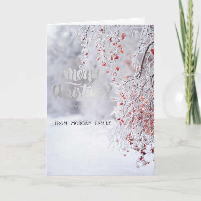 Winter Wonderland Snow Holiday Card (Front)