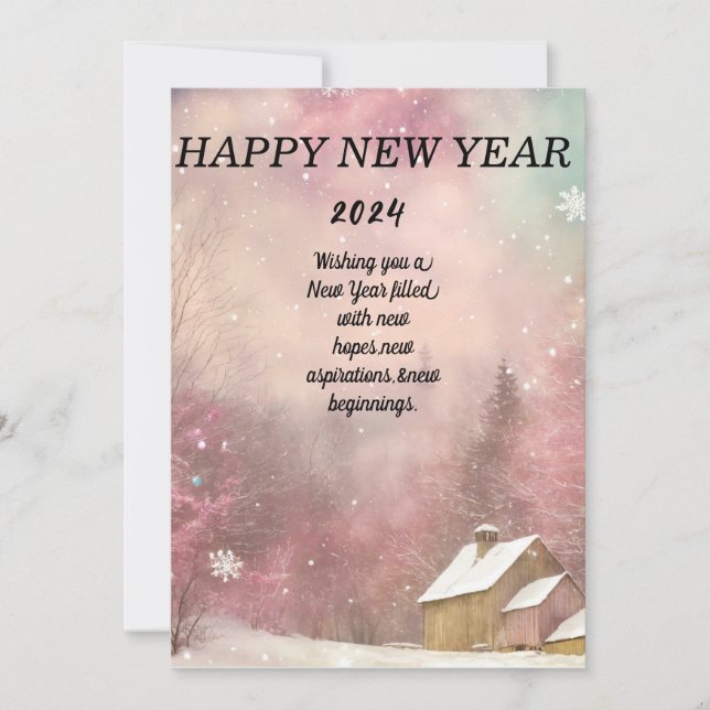  "Winter Wonderland: Snow-Kissed New Year's Card (Front)