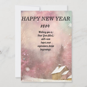 "Winter Wonderland: Snow-Kissed New Year's Card
