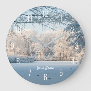 Winter Wonderland Snow Landscape Large Clock