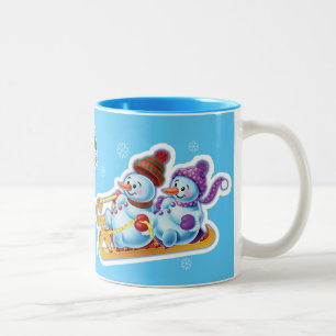 Winter Wonderland snow people mug custom name